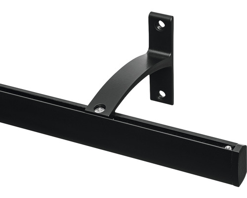 Bară de perdea neagră cu suport pentru montare pe perete