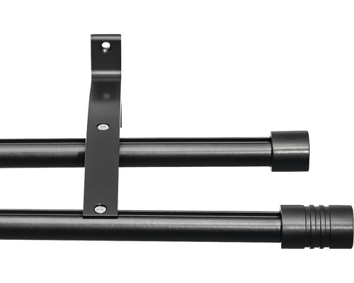 Bară dublă pentru perdele cu suport