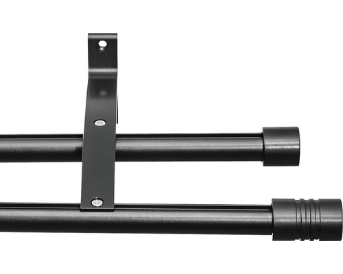 Bară dublă pentru perdele cu suport pentru fixarea perdelelor