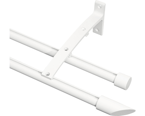 Bară dublă pentru perdele cu suport pentru montare pe perete