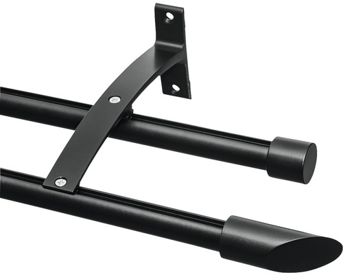 Bară dublă pentru perdea cu suport pentru montare pe perete