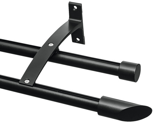 Bară dublă pentru perdea cu suport pentru agățarea perdelei