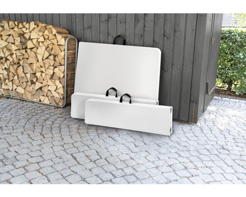 Masa pliabilă dreptunghiulară pliată cu mâner de transport