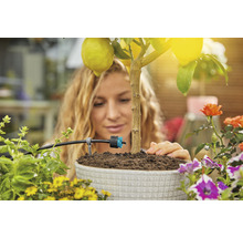 Picurător final reglabil cu egalizare Gardena racord 3/16", plastic negru