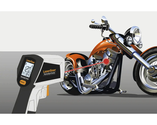 Termometru cu infraroșu Laserliner Thermospot Pocket pentru măsurarea temperaturii pe o motocicletă