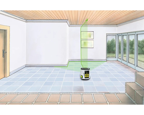 Imagine de interior cu laser cu linii pentru aliniere