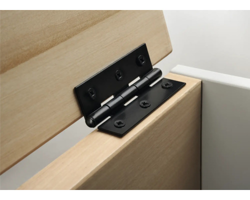 Balamale metalice pe un dulap de lemn