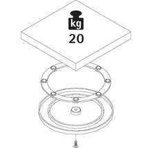 Desen tehnic al unei mese rotative cu o capacitate portantă de 20 de kilograme