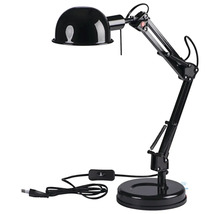 Lampă de birou neagră cu braț reglabil