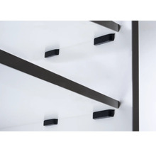 Vizualizare detaliată a unui dulap cu rafturi și suporturi