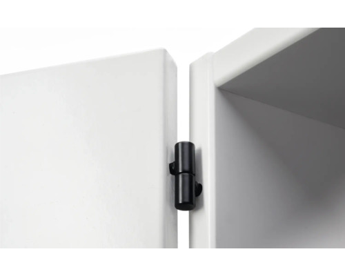 Prim-plan al unei conexiuni cu balamale pe un dulap