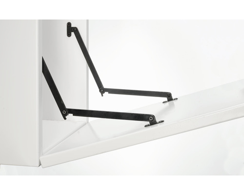 Feronerie pentru mobilă cu funcție de pârghie pe un dulap