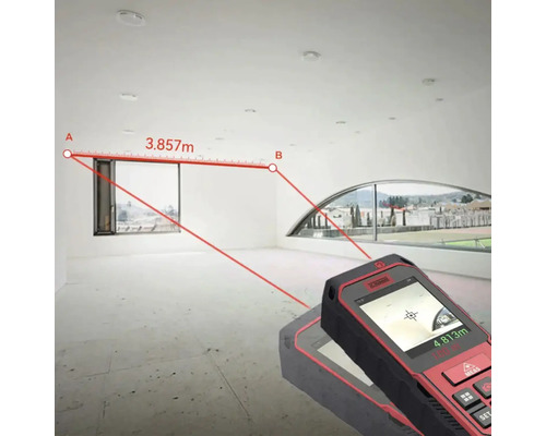 Telemetru cu laser utilizat pentru a măsura o cameră