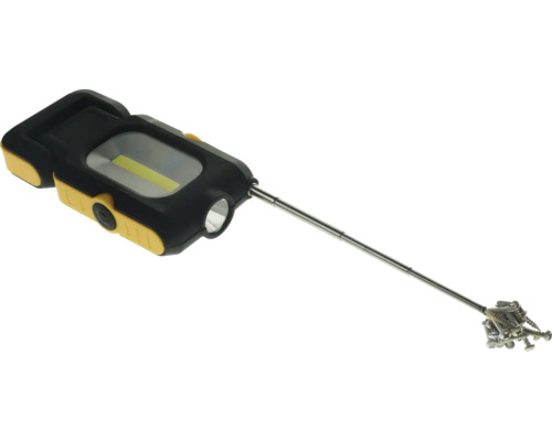 Lumină de lucru cu braț telescopic și cap magnetic pentru ridicarea șuruburilor