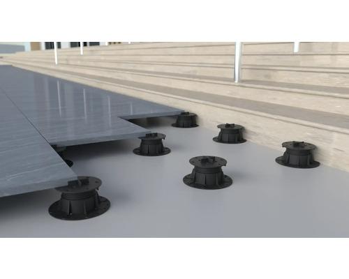 Plăci de terasă pe sistem de suport reglabil pentru exterior