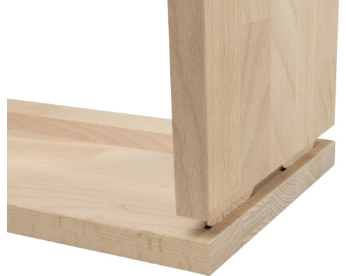 Imagine detaliată a unei structuri de raft din lemn