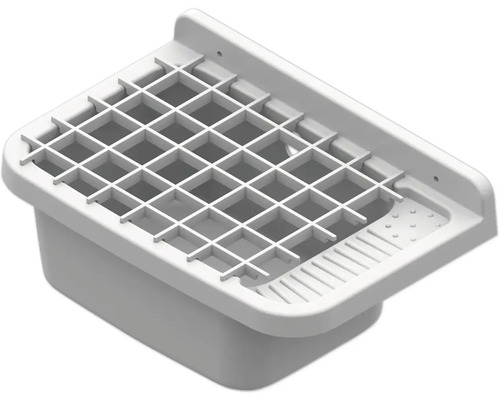 Chiuvetă din plastic cu zonă de scurgere și grilaj