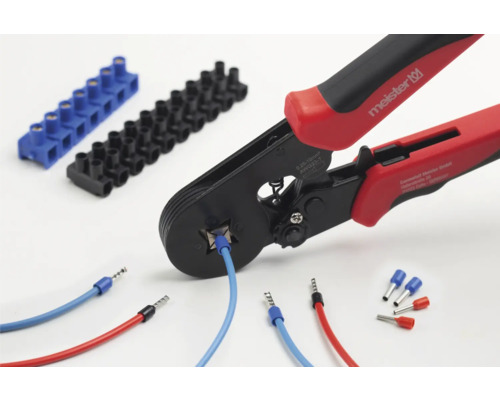 Set clește de sertizat papuci Meister, 1200 piese | HORNBACH