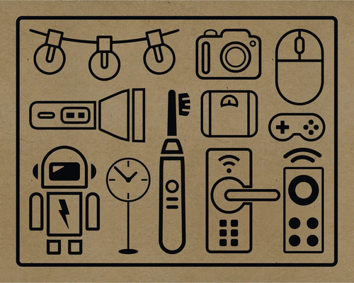 Ilustrație cu diverse articole de uz casnic