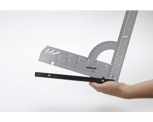 Unghi multifuncțional Wolfcraft pentru marcarea unghiurilor și efectuarea de măsurători