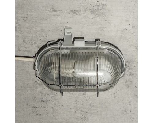 Lumină de plafon ovală cu grilaj de protecție