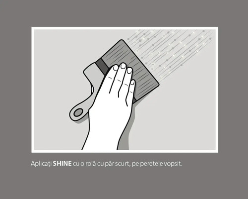 Aplicați cu o rolă cu păr scurt, pe peretele vopsit.
