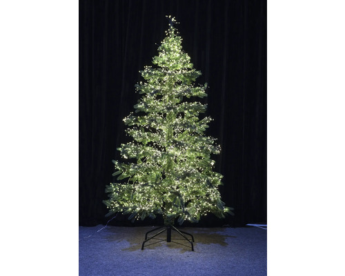 Brad artificial de Crăciun cu iluminare pe suport