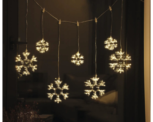 Șir luminos LED cu fulgi de zăpadă pentru decorare