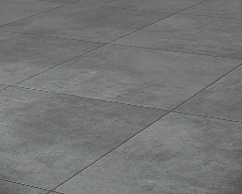Prim-plan cu plăci de pardoseală gri cu finisaj mat și model de rosturi liniar