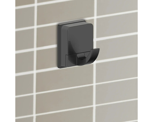 Cârlig negru pentru halat de baie pentru montare pe perete