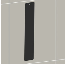 Fâșie metalică dreptunghiulară îngustă cu orificiu de agățare