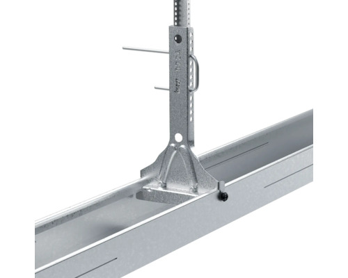 Imagine detaliată cu șină metalică cu suport de fixare