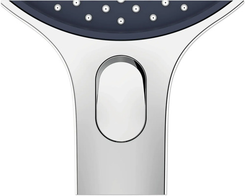 Detaliu al unui duș de mână cu comutator pentru tipurile de jet