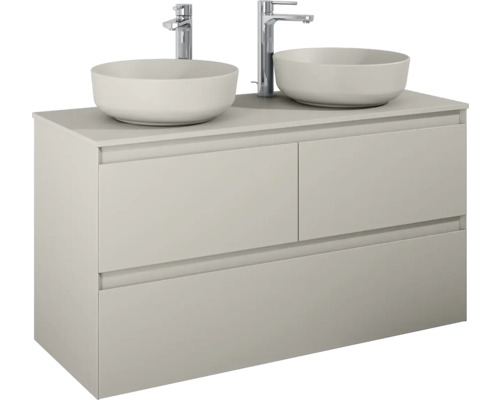 Dulap de lavoar cu două lavoare de blat și dulap inferior