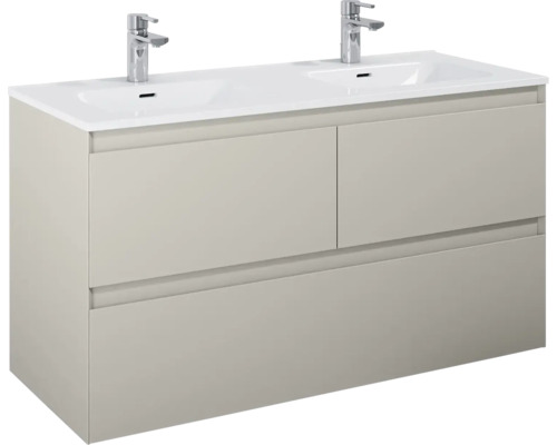 Dulap inferior pentru lavoar cu două chiuvete și două sertare