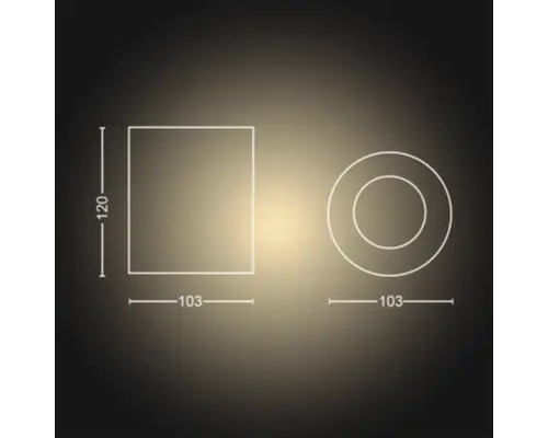 Desen tehnic al unui produs pătrat și al unui produs rotund cu dimensiuni în milimetri
