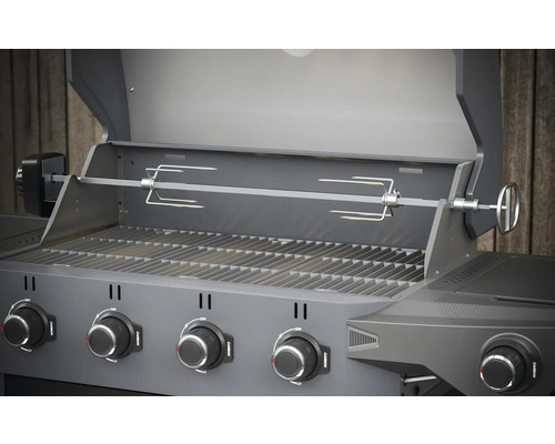 Grătar pe gaz cu rotisor și grătar