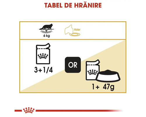 Tabel de hrănire pentru hrană pentru pisici