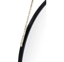 Oglindă rotundă cu ramă și frânghie de suspendare