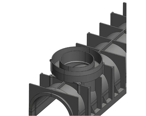 Imagine detaliată a unui sistem de infiltrare a apei pluviale din plastic