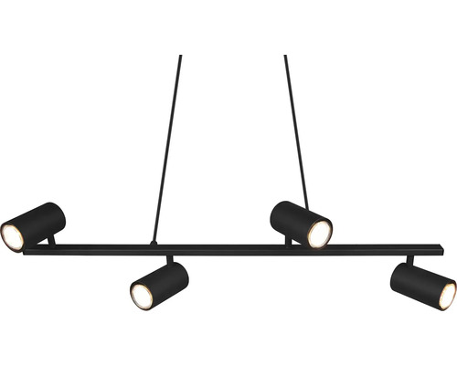 Lumină de tavan neagră cu patru spoturi