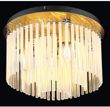 Lumină de plafon cu tije de sticlă și surse multiple de lumină