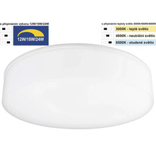 Aplică tavan cu LED integrat Boxter 24W 2400 lumeni, Ø28 cm, protecție la umiditate IP54, alb