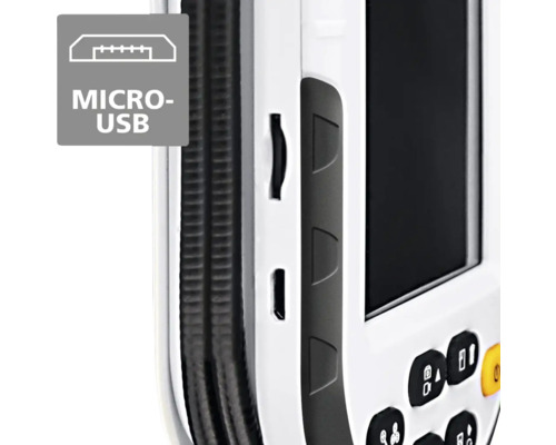 Vizualizare detaliată a unui instrument de măsură cu conexiune Micro-USB