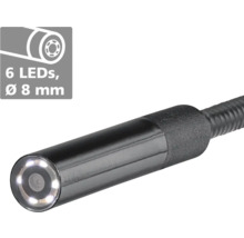 Cameră endoscopică cu șase LED-uri și diametru de opt milimetri