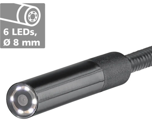 Cameră endoscopică cu șase LED-uri și diametru de opt milimetri