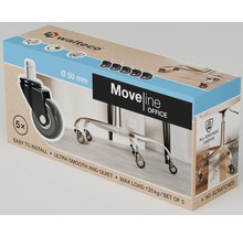 Set role pentru scaun de birou Walteco Moveline Office, cinci bucăți, diametru 50 milimetri