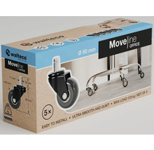 Role Walteco Moveline Office, set de cinci bucăți, diametru 50 milimetri