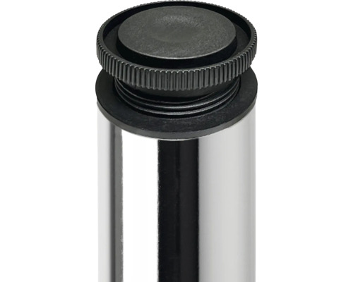 Prim-plan cu picior de mobilier reglabil din metal