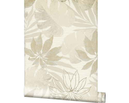 Tapet vlies 31602 Avalon model frunze bej 10,05x0,53 m Rola de tapet cu model de plante